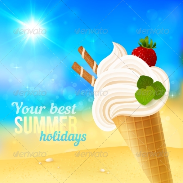 GraphicRiver Soft Strawberry Ice-Cream on Beach Background 7192425 GraphicRiver Soft Strawberry Ice-Cream on Beach Background 7192425