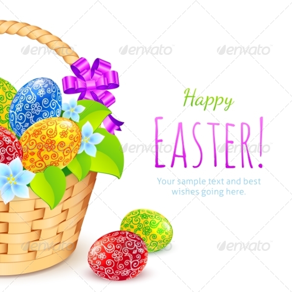GraphicRiver Easter Eggs with Flowers in Bucket 7195195 GraphicRiver Easter Eggs with Flowers in Bucket 7195195