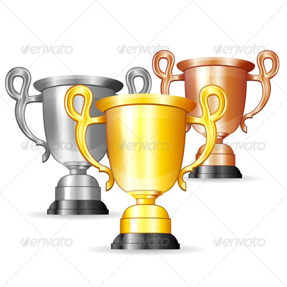 GraphicRiver Set of Gold Silver and Bronze Trophies 7197389 GraphicRiver Set of Gold Silver and Bronze Trophies 7197389