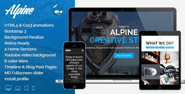 Alpine - Responsive One Page Parallax Drupal Theme - Portfolio Creative