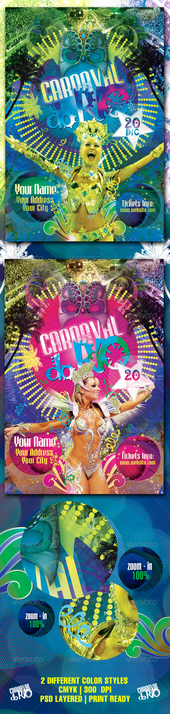 Carnaval Do Rio Flyer Template - Clubs & Parties Events
