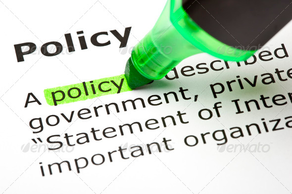 The word ‘Policy’ highlighted in green