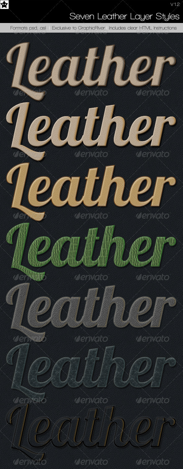 GraphicRiver 7 Leather Layer Styles 762418 GraphicRiver 7 Leather Layer Styles 762418