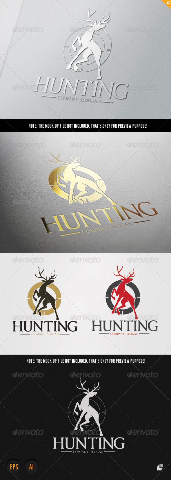 Hunting Game - Crests Logo Templates