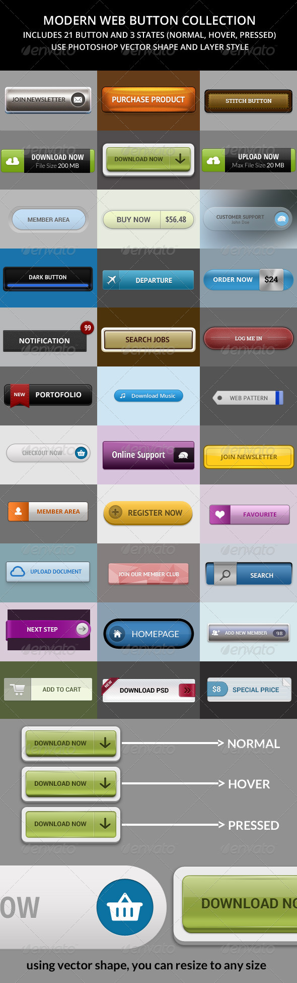 GraphicRiver Modern Web Button Collection 7408515 GraphicRiver Modern Web Button Collection 7408515