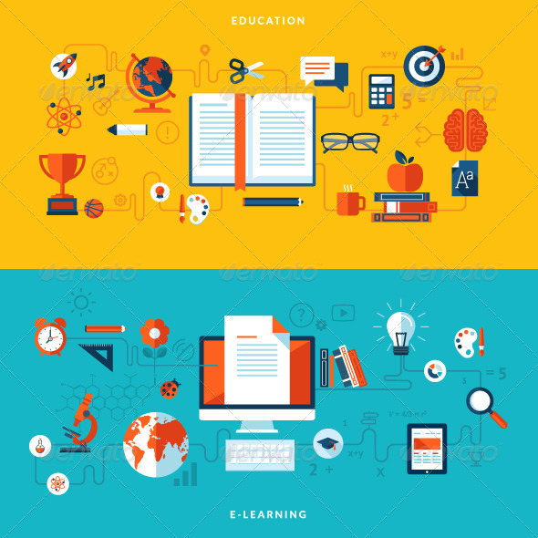 GraphicRiver Flat Design Concepts for Education 7424356 GraphicRiver Flat Design Concepts for Education 7424356