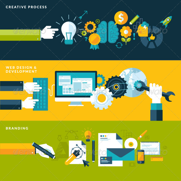 GraphicRiver Set of Flat Design Concepts for Design Development 7424400 GraphicRiver Set of Flat Design Concepts for Design Development 7424400