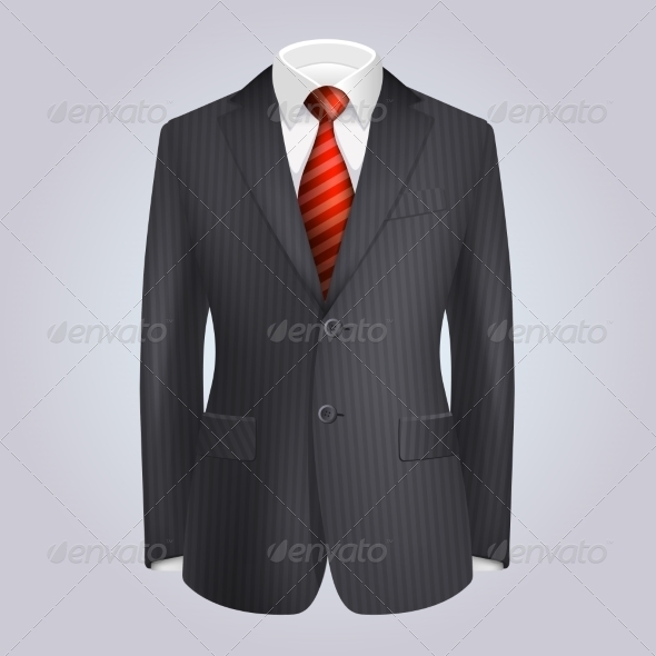 GraphicRiver Male Clothing Dark Striped Suit with Red Tie 7440973 GraphicRiver Male Clothing Dark Striped Suit with Red Tie 7440973