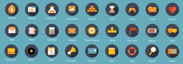 GraphicRiver Set of Flat Icons Illustration 7450301 GraphicRiver Set of Flat Icons Illustration 7450301