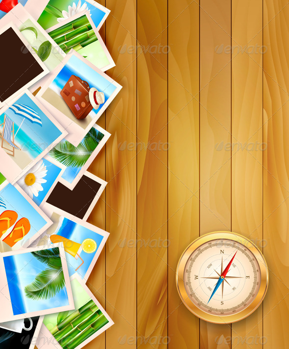 GraphicRiver Travel Photos and Compass on Wood Background 7451864 GraphicRiver Travel Photos and Compass on Wood Background 7451864
