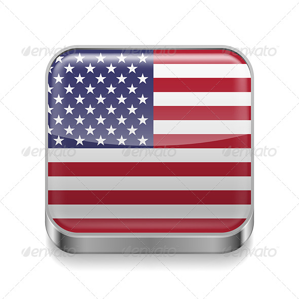 GraphicRiver Metal Icon of USA 7463575 GraphicRiver Metal Icon of USA 7463575