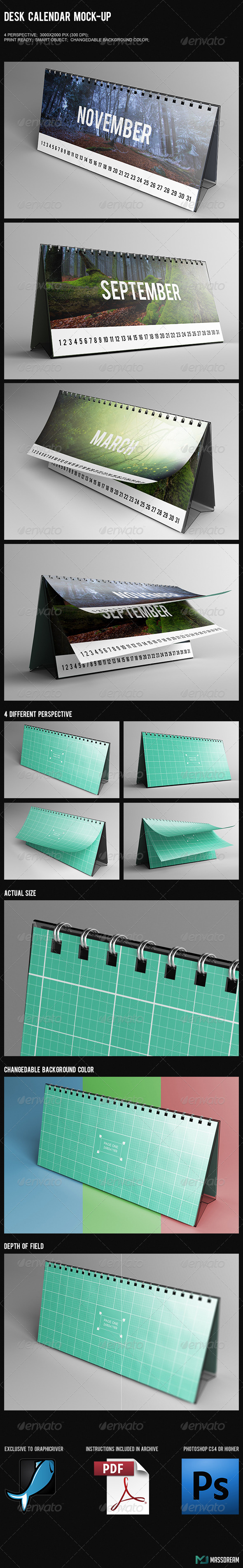 GraphicRiver Desk Calendar Mock-Up 7469052 GraphicRiver Desk Calendar Mock-Up 7469052
