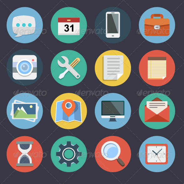 GraphicRiver Flat Icons for Web and Applications Set 1 7469300 GraphicRiver Flat Icons for Web and Applications Set 1 7469300