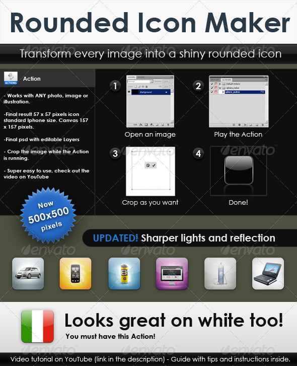 Rounded icon maker: generates gelly icons - Photoshop Add-ons