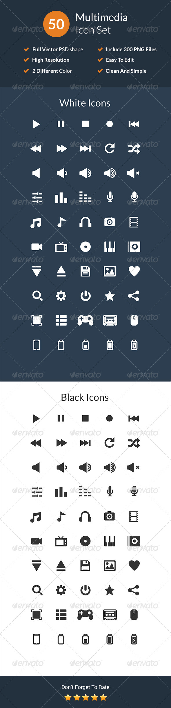GraphicRiver 50 Multimedia Icon Set 7483291 GraphicRiver 50 Multimedia Icon Set 7483291