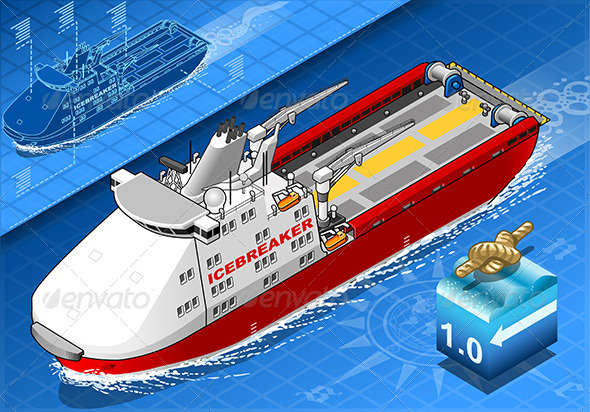 GraphicRiver Isometric Icebreaker Ship in Navigation in Front 7484059 GraphicRiver Isometric Icebreaker Ship in Navigation in Front 7484059