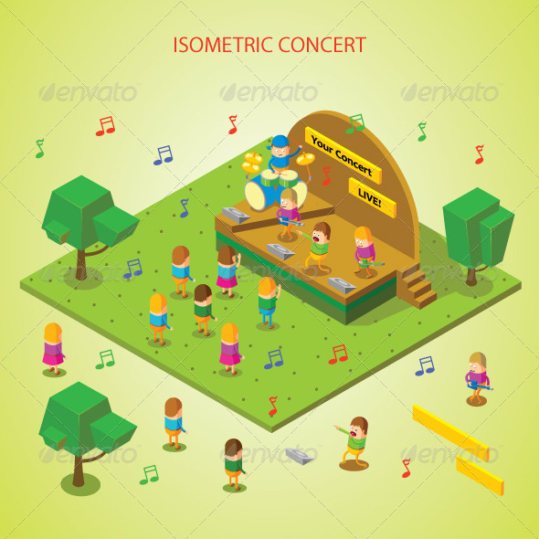 GraphicRiver Isometric Concert 7496379 GraphicRiver Isometric Concert 7496379