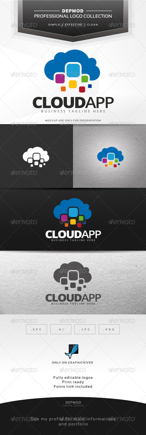 GraphicRiver Cloud App Logo 7499166 GraphicRiver Cloud App Logo 7499166