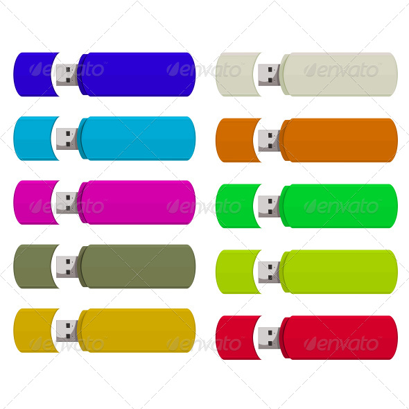 GraphicRiver Usb Flash Memory Set 7499320 GraphicRiver Usb Flash Memory Set 7499320