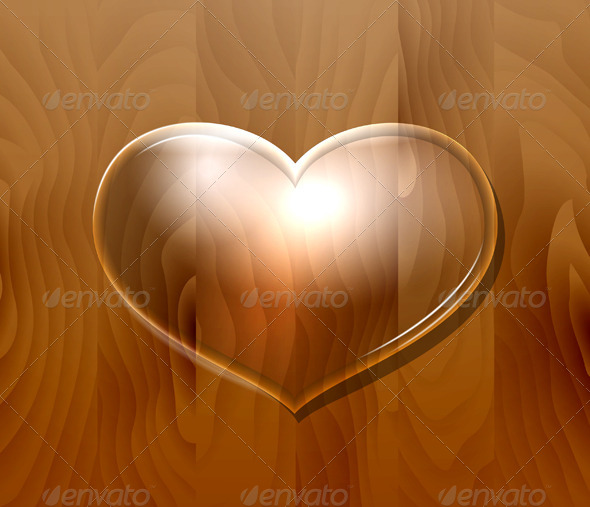 GraphicRiver Glass Heart on Wooden Wall 7500100 GraphicRiver Glass Heart on Wooden Wall 7500100