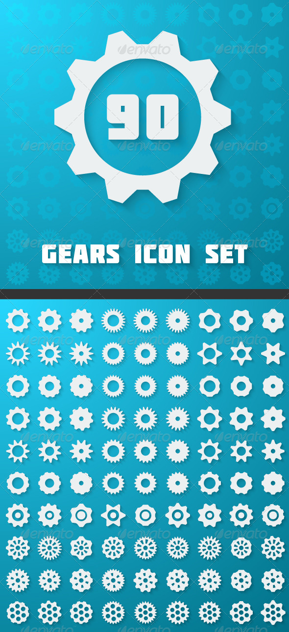 GraphicRiver Flat Gears Set 7502779 GraphicRiver Flat Gears Set 7502779