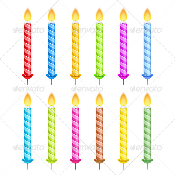 GraphicRiver Striped Birthday Candles 7505679 GraphicRiver Striped Birthday Candles 7505679