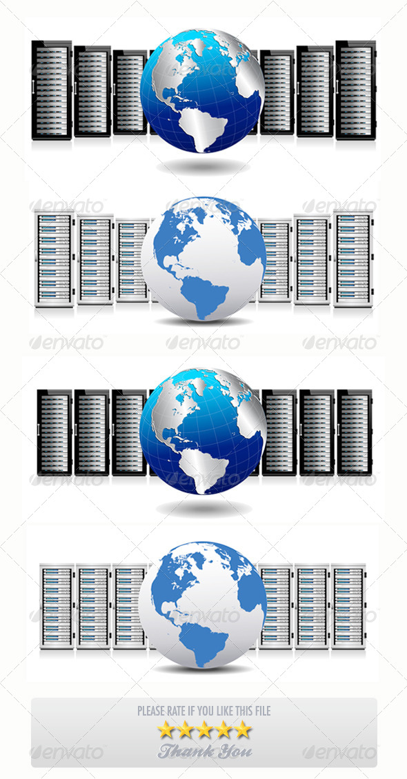 GraphicRiver Servers with World Globe Concept 7502185 GraphicRiver Servers with World Globe Concept 7502185