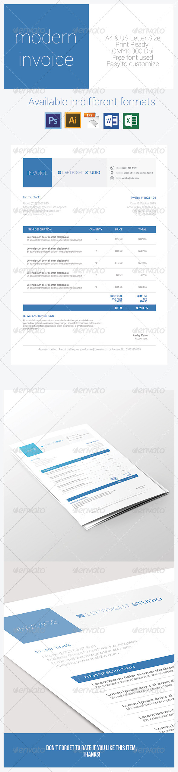 GraphicRiver Modern Invoice 7508477 GraphicRiver Modern Invoice 7508477