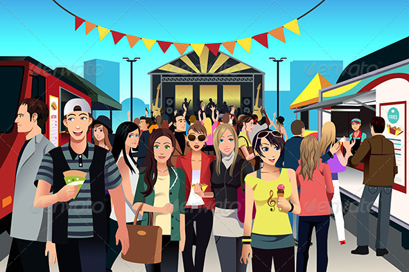 GraphicRiver People in Street Food Festival 7511697 GraphicRiver People in Street Food Festival 7511697