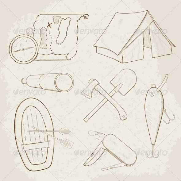 GraphicRiver Camping Icons 7512192 GraphicRiver Camping Icons 7512192