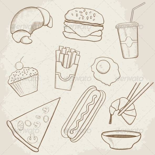 GraphicRiver Food and Drink Vector Hand Drawn Icons 7512199 GraphicRiver Food and Drink Vector Hand Drawn Icons 7512199