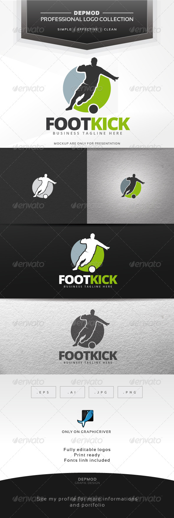 Foot Kick Logo - Humans Logo Templates