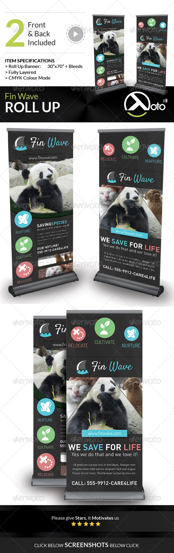 GraphicRiver Fin Wave Wildlife Rescue Roll Up Banners 7518920 GraphicRiver Fin Wave Wildlife Rescue Roll Up Banners 7518920