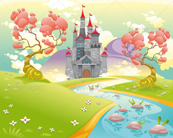 GraphicRiver Mythological Landscape with Medieval Castle 7520164 GraphicRiver Mythological Landscape with Medieval Castle 7520164