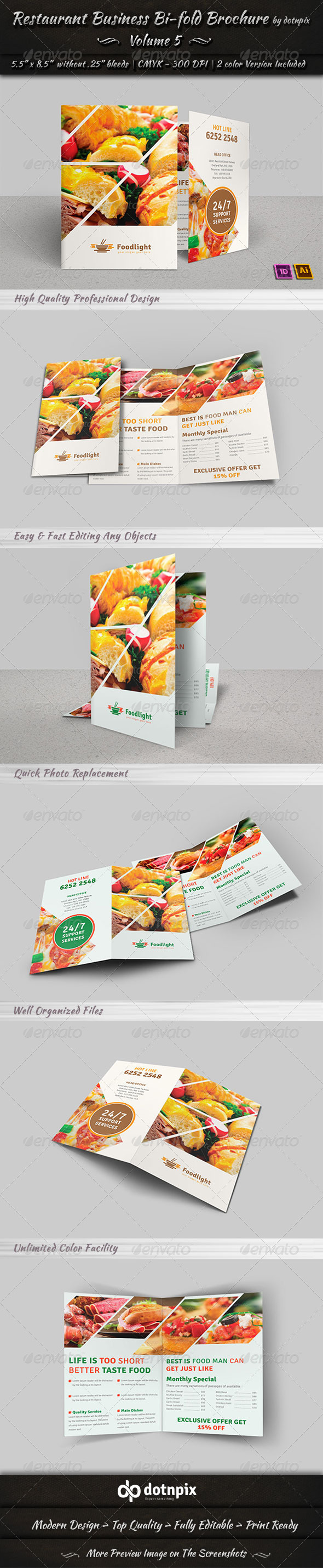 GraphicRiver Restaurant Business Bi-Fold Brochure Volume 5 7520691 GraphicRiver Restaurant Business Bi-Fold Brochure Volume 5 7520691