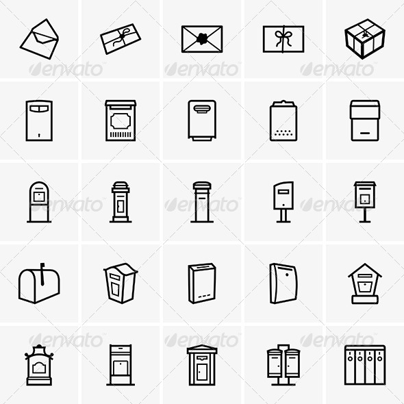 GraphicRiver Mailboxes Icons 7521949 GraphicRiver Mailboxes Icons 7521949