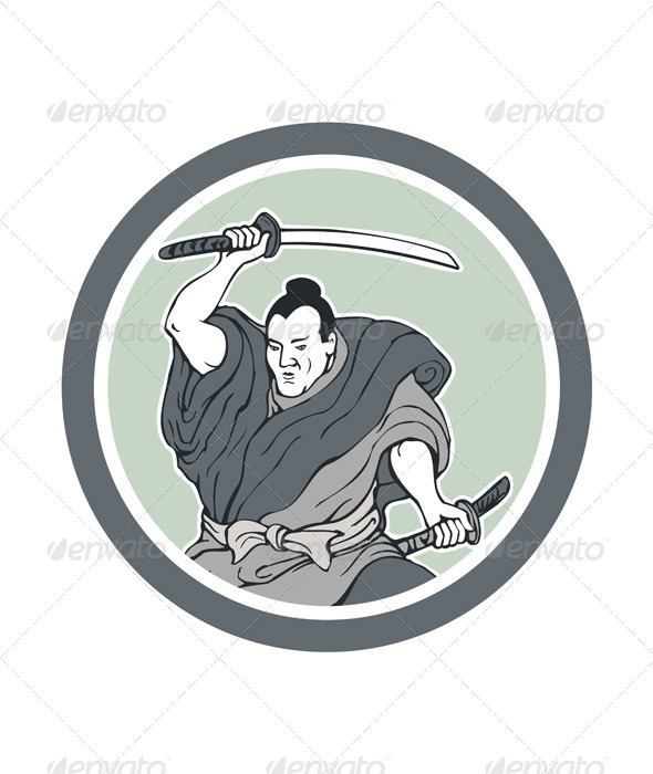 GraphicRiver Samurai Warrior Wielding Katana Sword Circle 7525255 GraphicRiver Samurai Warrior Wielding Katana Sword Circle 7525255
