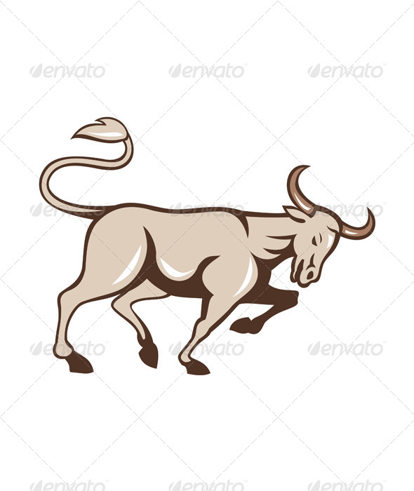 GraphicRiver Bull Charging Side Cartoon 7525282 GraphicRiver Bull Charging Side Cartoon 7525282