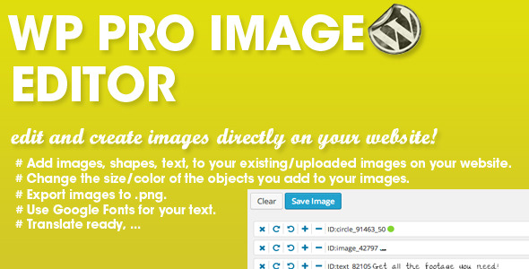 Wordpress Photoshop style image editing! The wp pro image editor allows you to edit/create images directly on your website. You can add extra images, shapes and