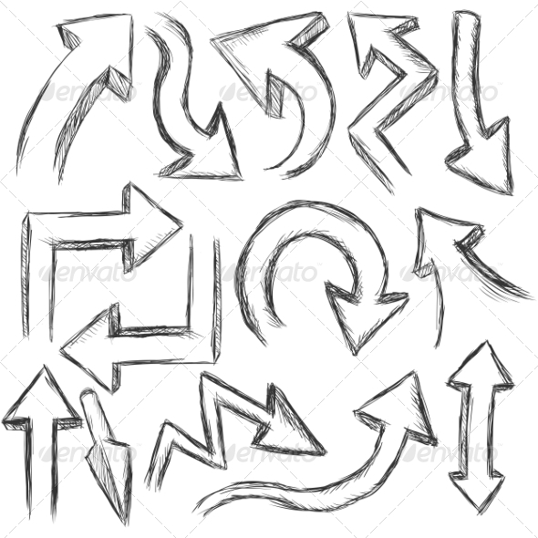 GraphicRiver Vector Set of 3D Sketch Arrows 7530175 GraphicRiver Vector Set of 3D Sketch Arrows 7530175