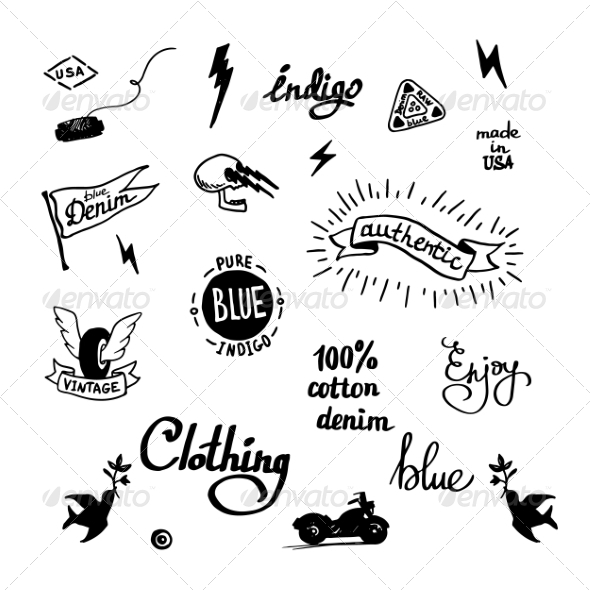 GraphicRiver Old School Denim Biker Symbols 7532705 GraphicRiver Old School Denim Biker Symbols 7532705