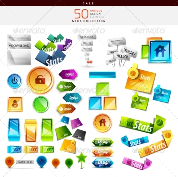 GraphicRiver Collection of Colorful Buttons Icons Stickers 7537186 GraphicRiver Collection of Colorful Buttons Icons Stickers 7537186