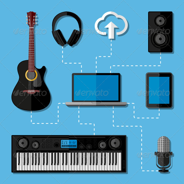 GraphicRiver Home Music Studio Concept 7544568 GraphicRiver Home Music Studio Concept 7544568