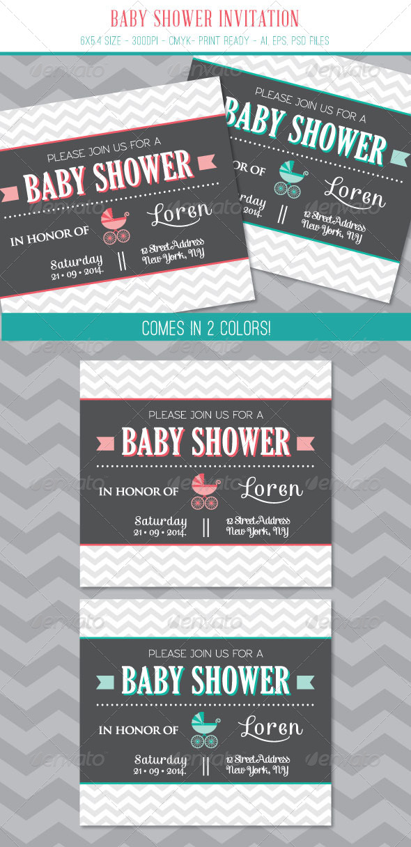 GraphicRiver Baby Shower Invitation Card 7541488 GraphicRiver Baby Shower Invitation Card 7541488