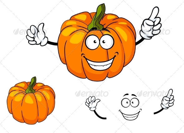 GraphicRiver Colorful Orange Cartoon Pumpkin 7549637 GraphicRiver Colorful Orange Cartoon Pumpkin 7549637