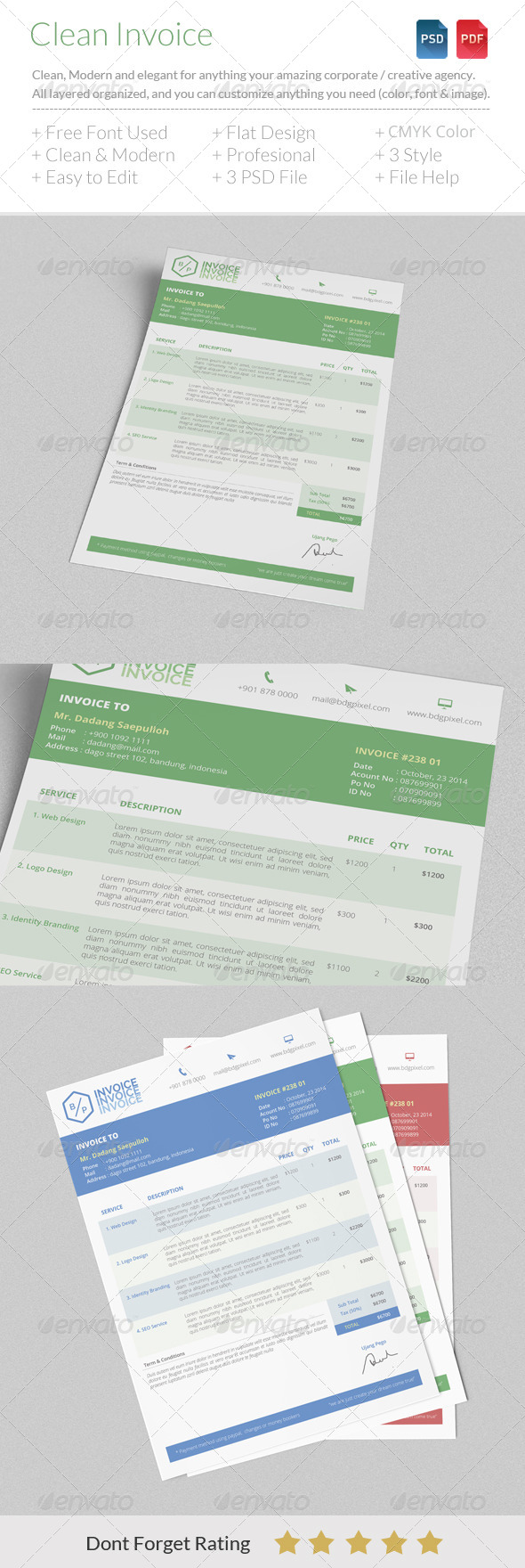 GraphicRiver Simple Clean Invoices 7539240 GraphicRiver Simple Clean Invoices 7539240