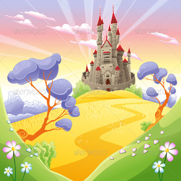 GraphicRiver Mythological Landscape with Medieval Castle 7549707 GraphicRiver Mythological Landscape with Medieval Castle 7549707