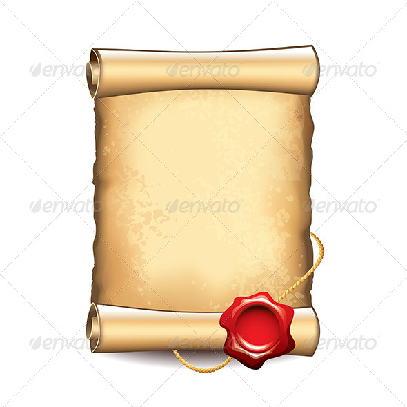 GraphicRiver Old Scroll with Seal Illustration 7550504 GraphicRiver Old Scroll with Seal Illustration 7550504