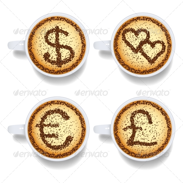 GraphicRiver Cappuccino with Money and Heart Signs 7550548 GraphicRiver Cappuccino with Money and Heart Signs 7550548