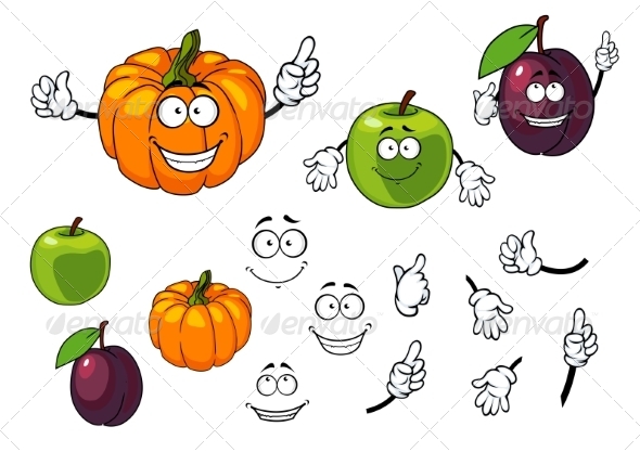 GraphicRiver Fruit Cartoons 7557129 GraphicRiver Fruit Cartoons 7557129